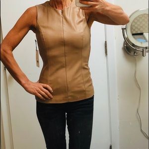 Bailey 44 Camel Colored Leather Top